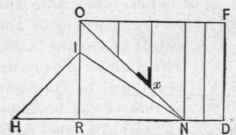 Fig. 77.   Finding Lengths and Bevels of Jacks on the Left Side of the Front Gable.