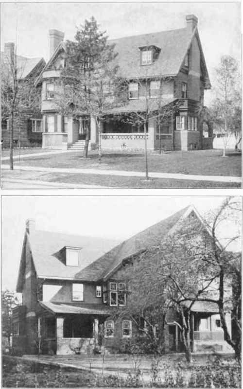 FRONT AND REAR VIEWS 0F RESIDENCE 0F HBNRY STEINBRENNER, BELLFLOWER AVENUE, CLEVELAND, OHIO.