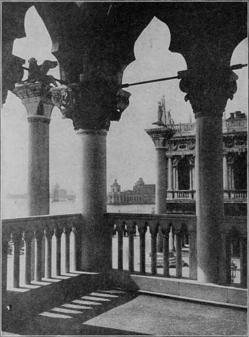 VIEW FROM SECOND STORY GALLERY OF DUCAL PALACE, VENICE, ITALY