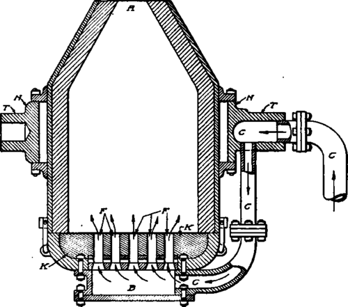 Section of Round Body Converter with Detachable Bottom.