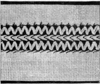 WRONG SIDE OF DOUBLE SERPENTINE STITCH.