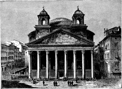 THE ANCIENT ROMAN TEMPLE NOW KNOWN AS THE PANTHEON, AT ROME.
