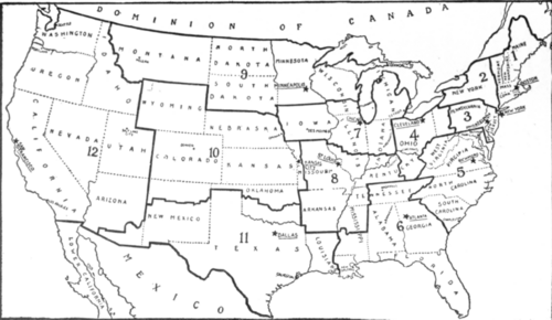 Map Showing Federal Reserve Districts