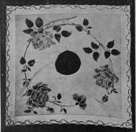 A lamp shade made from a silk handkerchief, twenty two inches square. La