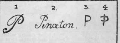 Marks found upon Pinxton porcelain. The most commonly found mark is the letter P. Many specimens are unmarked