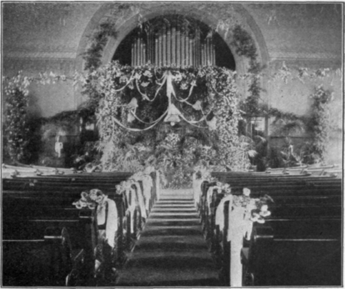 Church Decoration for a Wedding There is usually a stage in the hall and 