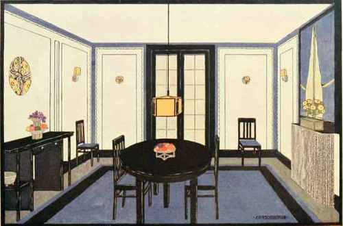 SCHEME FOR A DINING ROOM CARRIED OUT IN A BACHELOR's HOME AT FOREST HILLS, LONG ISLAND.