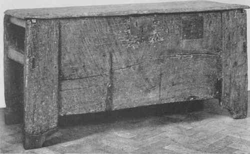 Oak Chest With Deal Top From Great Bedwyn Church, Wiltshire.