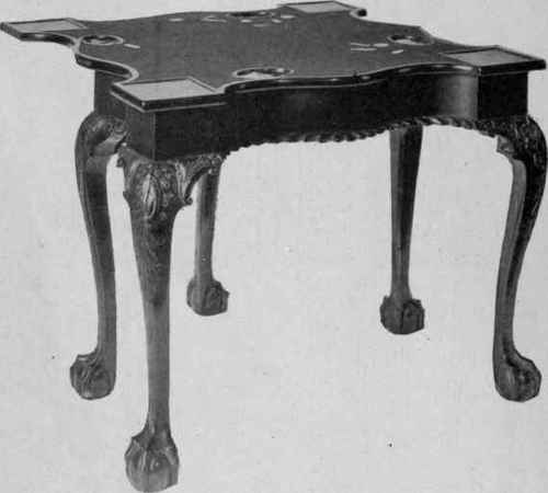 Chippendale Card table, about 1765.