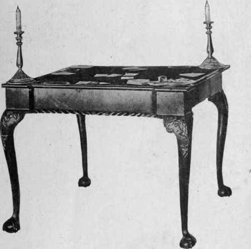 Chippendale Card table, about 1765.