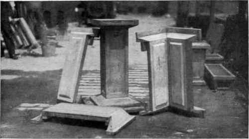 Another example of concrete pedestal showing the forms in which it was made.