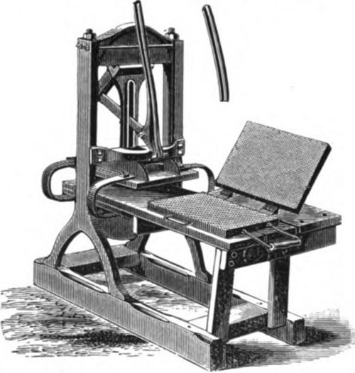 Given's foundation press, 1879, was composed of two metal sheets impressed.