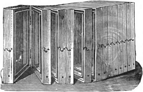 In the Huber Leaf Hive the frames moved apart like turning the leaves of a book.