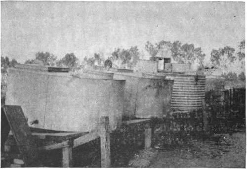 Outdoor storage tanks for honey in Southern California.