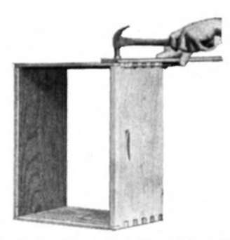 The hive body walls are dovetailed