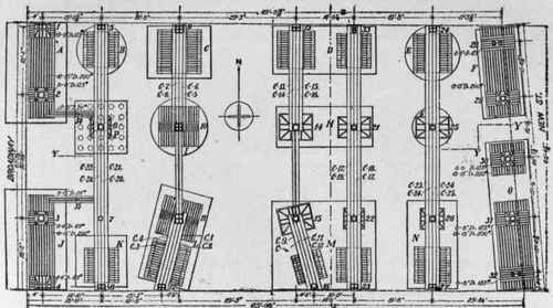 Fig. 25.   The Manhattan Life Insurance Building, New York City.   Plan of Piers.