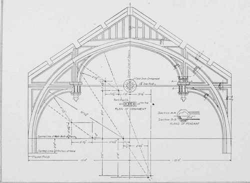 FINISHED ROOF TRUSS IN FIRST PRESBYTERIAN CHURCH, SYRACUSE, N. Y.