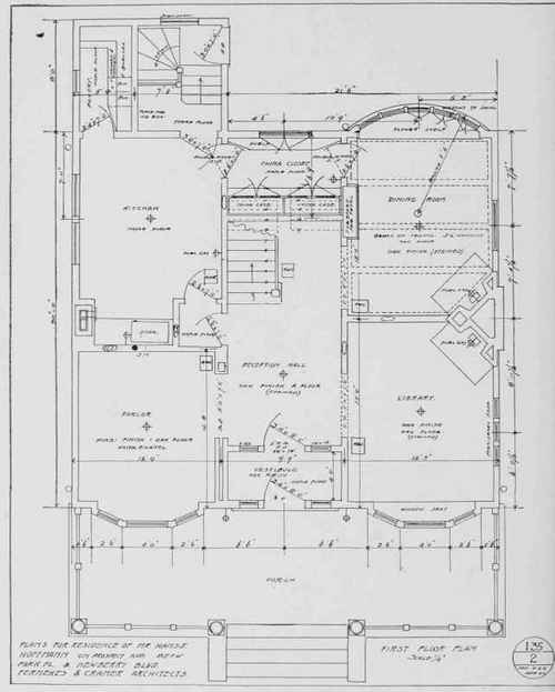 FIRST FLOOR PLAN OF RESIDENCE FOR MR. HANS HOFFMAN, MILWAUKEE, WIS.
