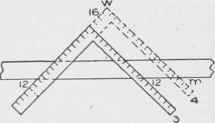 Fig. 27. Finding Length of Jack Rafter in 1/2 Pitch Roof.