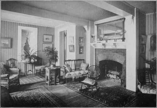 LIVING ROOM IN HOUSE FOR MR. C. M. THOMPSON, CAMBRIDGE, MASS.