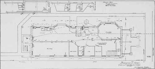BASEMENT PLAN OF TWO STORY FLAT BUILDING FOR MR. J. WM. THORSON. CHICAGO, ILL.