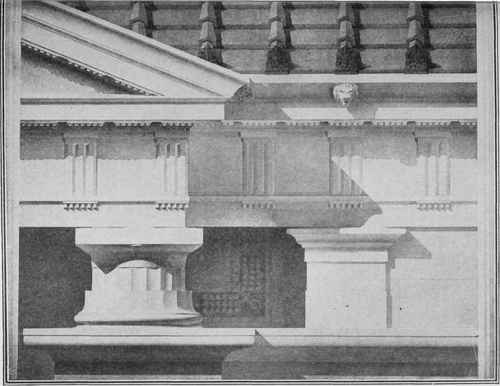 DETAIL OF GREEK DORIC ORDER. An example of conventional shadows and rendering.