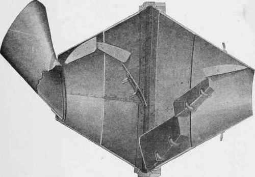 Fig. 126. Cross Section of Drum of Rotary Mixer (front half cut away), Showing Blades and Lining.