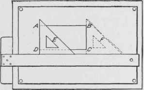 Fig. 17. Drawing a Rectangle with T Square and Triangle