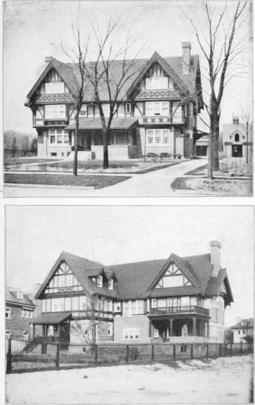 FRONT AND REAR VIEW OF RESIDENCE OF MR. H. T. LOOMIS, MAGNOLIA DRIVE CLEVELAND, OHIO