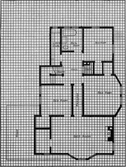 THE ARCHITECT'S COMPLETION OF THE SECOND FLOOR PLAN.