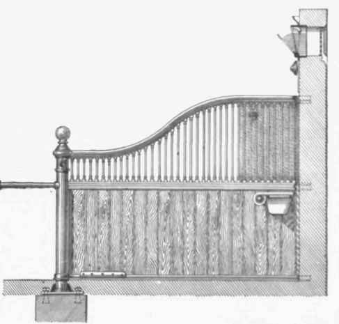 Fig. 729.  Stall division with Shifting piece instill for taking out and replacing the Woodwork.