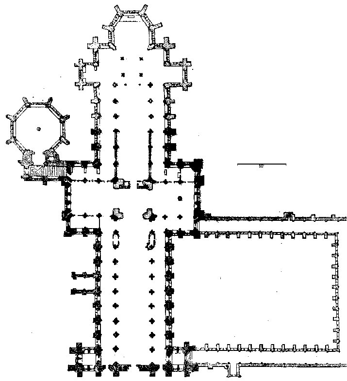 Fig 697 Plan of Wells Cathedral [plan] (pg866)