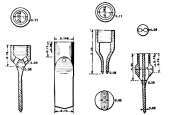 Various forms of drill rod points.