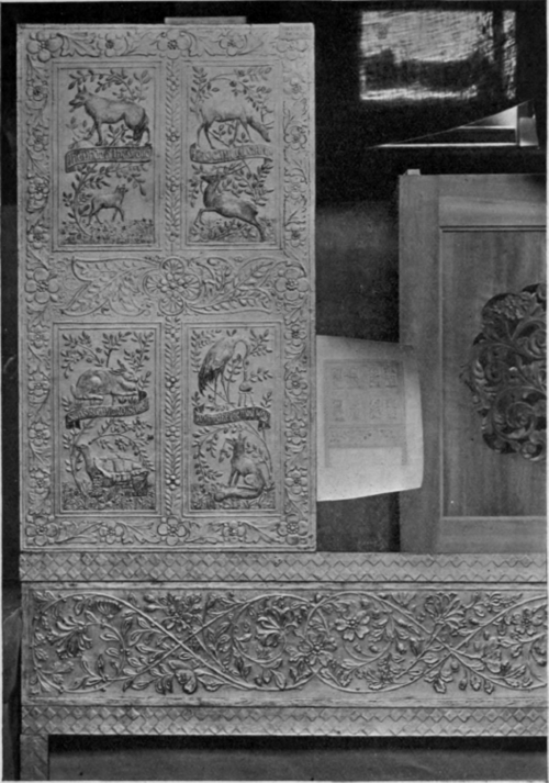 Cabinet designed and decorated in Gesso. By J. R. Shea