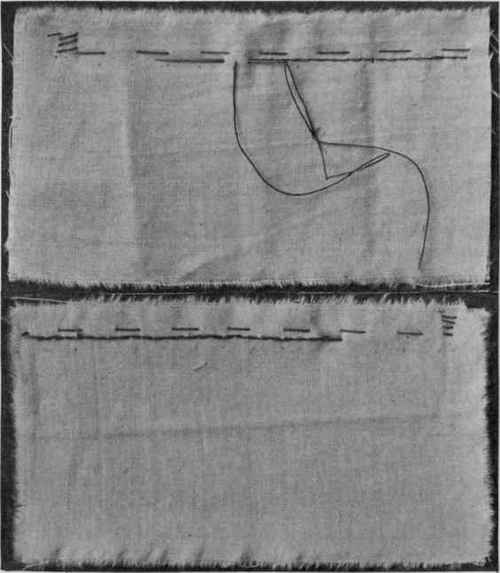 Fig. 104.   Stitching, right and wrong sides.