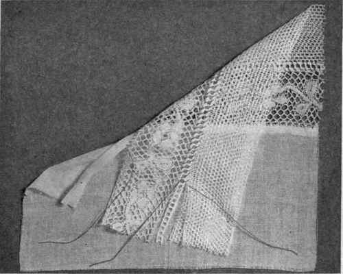 Fig. 145.   Lace insertion, entre deux and footing used as decoration.