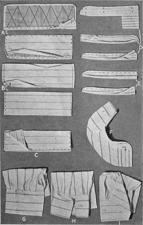 Fig. 186.   Cuffs and collar bands. (Descriptive matter on p. 320).