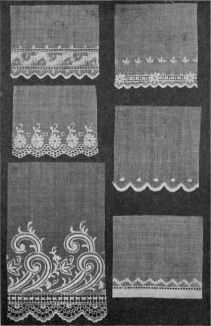Fig. 20.   Embroidered edgings, suitable for lingerie dresess and undergarments.