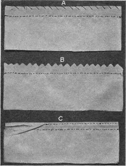 Fig. 217.   Methods of finishing seams of silk dresses.