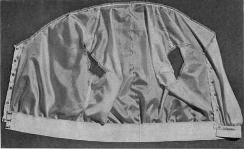Fig. 220.   Semi fitted waist lining, showing front, neck and belt finishings.