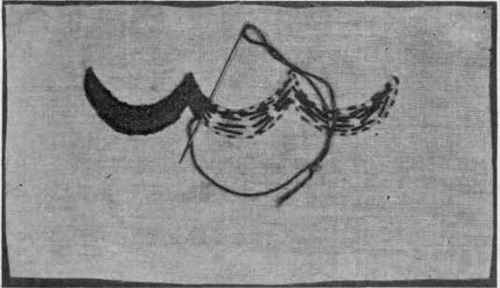 Fig. 240.   Blanket stitch, scallops.