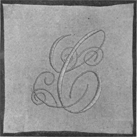 Fig. 256.   French embroidery, initial.