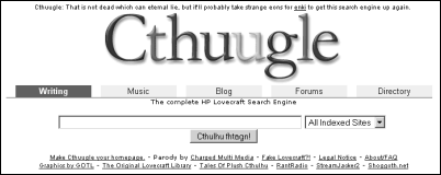 Cthuugle, the complete HP Lovecraft Search Engine