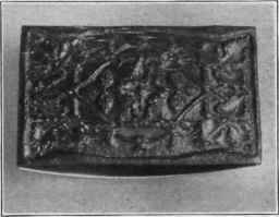 Fig. 130. Chased blotter, in which the background was beaten down from the front, and also the design beaten up from the back.