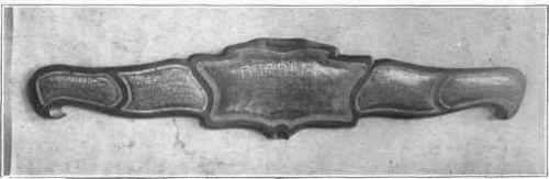 Fig. 9. Athletic trophy of etched copper. (The length of this trophy is five feet ten inches.)