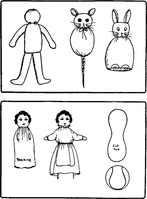 Dolls and animals stockings