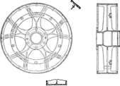 Spoke Type Cast Steel Rear Wheel.