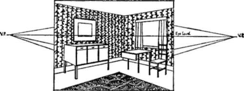 Room interior showing parallel lines