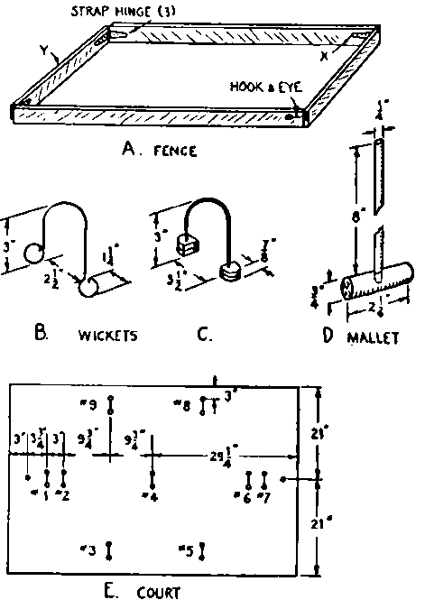 Table Croquet Equipment