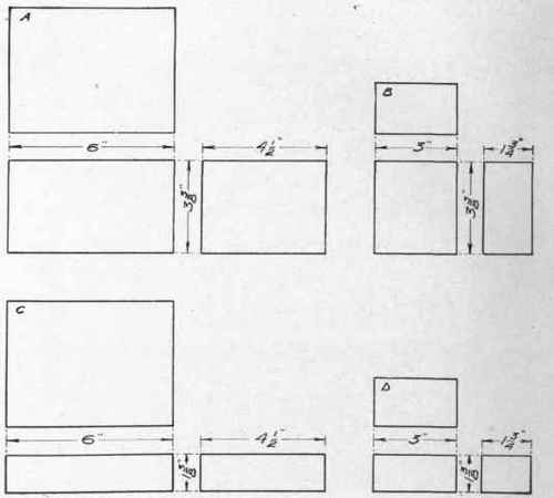 Four Suggested Shapes For Boxes,   A, B, C, D